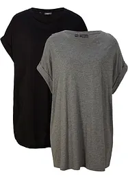 Longshirt van biologisch katoen (set van 2), bonprix