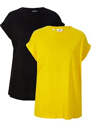 Longshirt van biologisch katoen (set van 2), bonprix