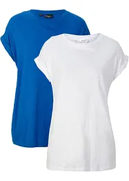 Longshirt met turn-ups (set van 2), bonprix