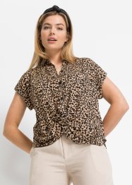 Luipaard blouse met wikkeldetail van duurzame viscose, RAINBOW