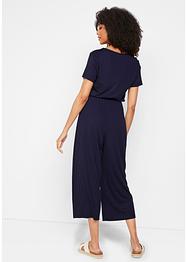 Jersey jumpsuit met V-hals, korte mouw, bpc bonprix collection