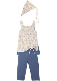 Meisjes jersey jurk, capri legging en bandana (3-dlg. set), bpc bonprix collection