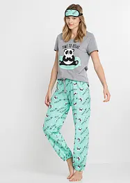 Pyjama en slaapmasker (3-dlg.set), bonprix