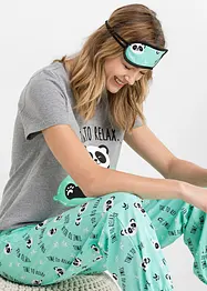 Pyjama en slaapmasker (3-dlg.set), bonprix