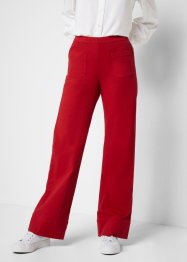 Twill broek met wijd uitlopende pijpen en high-waist comfortband, bpc bonprix collection