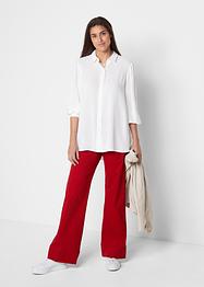 Twill broek met wijd uitlopende pijpen en high-waist comfortband, bpc bonprix collection