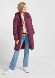 Meisjes lange, gewatteerde jas met afneembare capuchon, bpc bonprix collection
