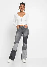 Flared jeans met patchwork, bonprix