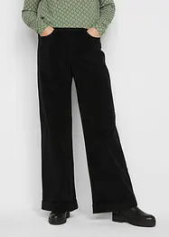 Wijde stretch Marlene Dietrich broek van corduroy met elastische high-waist band, bonprix