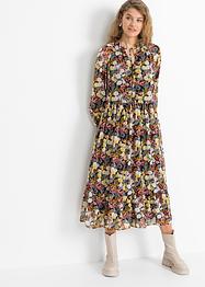 Midi jurk met gerecycled polyester en bloemenprint, RAINBOW