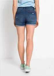 Jeans short met destroyed effecten en mid waist, bonprix