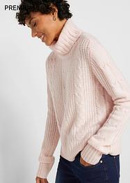 Wollen trui met Good Cashmere Standard® en kabelpatroon, bpc selection premium