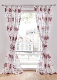 Transparant gordijn met bloemenprint en embrasse (1 stuk), bpc living bonprix collection