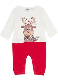 Baby kerst jumpsuit van biologisch katoen, bonprix