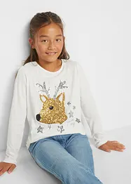 Meisjes longsleeve met pailletten, bonprix