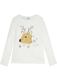 Meisjes longsleeve met pailletten, bonprix