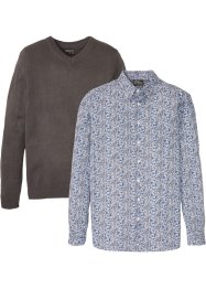 Overhemd en trui met V-hals (2-dlg. set), bpc selection