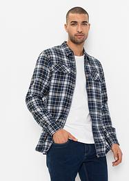 Flanellen overhemd met lange mouwen en ritssluiting, John Baner JEANSWEAR