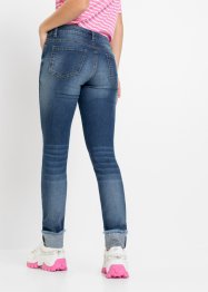 Skinny jeans met turn-ups en biologisch katoen, RAINBOW