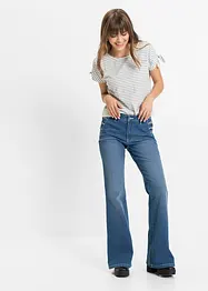 Flared jeans met knoopsluiting en biologisch katoen, bonprix