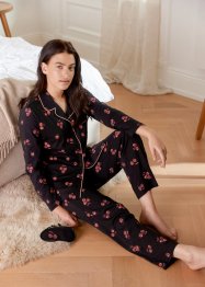Pyjama met knoopsluiting en slaapmasker (3-dlg.set), bpc bonprix collection