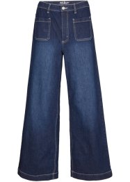 Wide fit stretch jeans, cropped met biologisch katoen, John Baner JEANSWEAR