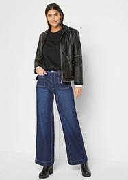 Wide fit stretch jeans met biologisch katoen, John Baner JEANSWEAR