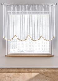 Transparante, korte vitrage met satijnen boord, bpc living bonprix collection