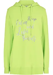Trendy sweater met statement print en capuchon, bonprix