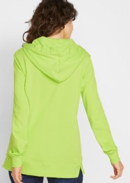 Sportieve, elegante sweater met een metallic tekstprint, splitten opzij voor meer bewegingsvrijheid en een capuchon, bpc bonprix collection