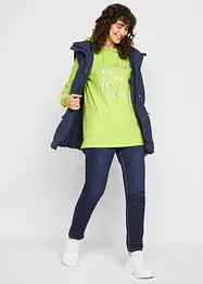 Trendy sweater met statement print en capuchon, bonprix