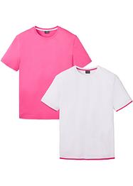 T-shirt (set van 2) van biologisch katoen, loose fit, RAINBOW