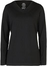 Essential longsleeve met V-hals, naadloos, bonprix PREMIUM