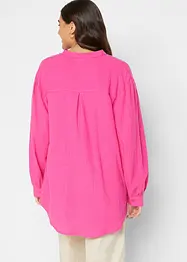 Lange mousseline blouse van katoen met zijsplitten, bonprix