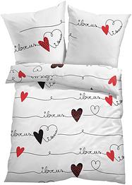 Dekbedovertrek met tekstprint en harten, bpc living bonprix collection