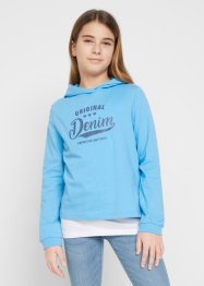 Meisjes boxy shirt met capuchon en top (2-dlg. set), bpc bonprix collection