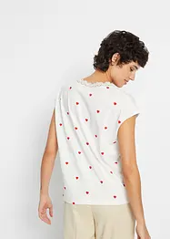 Gedessineerd shirt met kant, bonprix