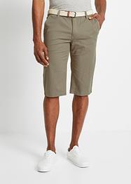 Lange stretch bermuda met riem, regular fit, bpc bonprix collection
