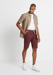 Chino bermuda met linnen en strikkoordjes, regular fit, bpc bonprix collection