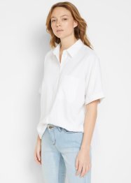 Oversized blouse met halflange mouwen en linnen, bpc bonprix collection