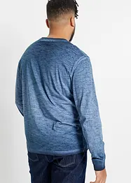 Henley shirt van biologisch katoen in gewassen look, lange mouw, bonprix