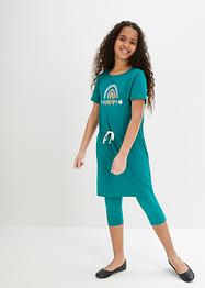 Meisjes jersey jurk en 3/4 legging (2-dlg. set), bpc bonprix collection