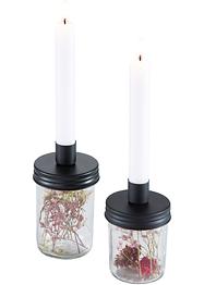 Kaarsenhouder met gedroogde bloemen (2-dlg. set), bpc living bonprix collection