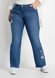 Flared jeans met bloemenborduursel, bonprix