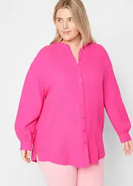 Lange mousseline blouse van katoen met zijsplitten, bonprix