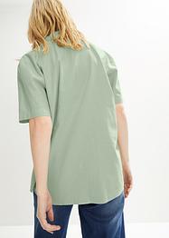 Luchtige oversized blouse met linnen, korte mouw, bpc bonprix collection