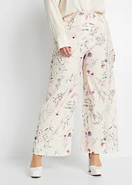 Jersey broek van crêpe met bloemenprint, bonprix