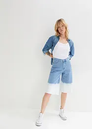 Wide leg jeans bermuda met dip dye, mid waist, John Baner JEANSWEAR