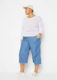 Oversized ajour trui met linnen in boxy fit, bonprix