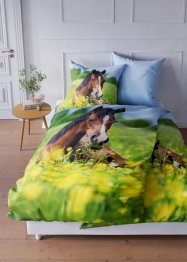 Dubbelzijdig dekbedovertrek met paarden en bloemen, bpc living bonprix collection